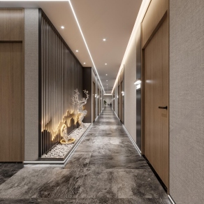 现代美容SPA店过道3D模型下载